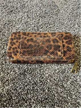 Women's Hobo International Leopard Print/Snakeskin Zip Around Accordion Wallet